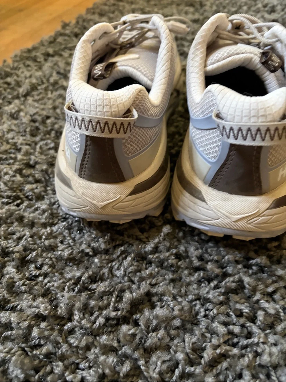 Hoka Mafate Three2 Women’s Trail Sneakers — Putty Foggy Gray